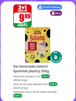 Ser Serenada salami Spomlek plastry promocja w Dino
