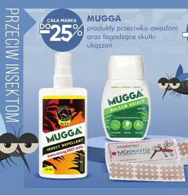 Produkty przeciwko owadom oraz łagodzące skutki ukąszeń MUGGA promocja w Super-Pharm