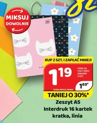 Zeszyt A5 Interdruk 16 kartek linia promocja w Delfin