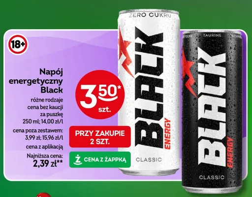 Napój energetyczny Black Classic Zero Cukru promocja w Żabka