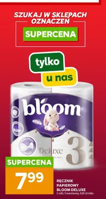 Ręcznik papierowy Bloom Deluxe 3-warstwowy promocja w Stokrotka