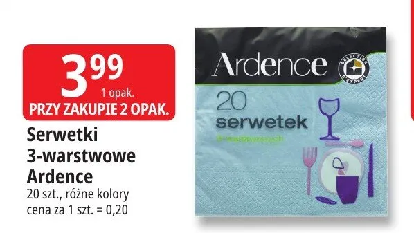 Serwetki 3-warstwowe Ardence promocja w Leclerc