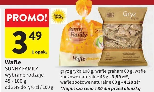 Wafle Sunny Family wybrane rodzaje promocja w Intermarche