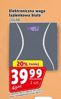 Elektroniczna waga łazienkowa biała Dajar promocja w Prim Market