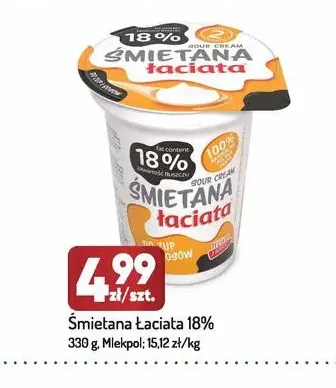 Śmietana Łaciata 18% promocja w Avita