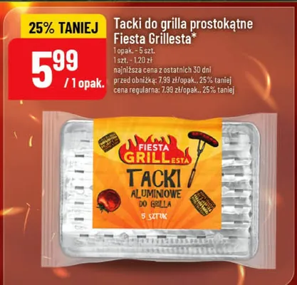 Tacki do grilla prostokątne Fiesta Grillesta promocja w POLOmarket
