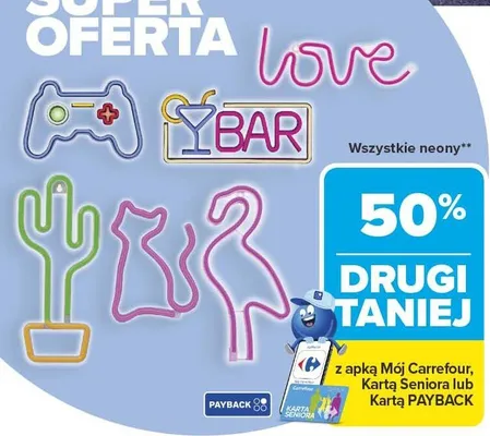 Neon promocja w Carrefour
