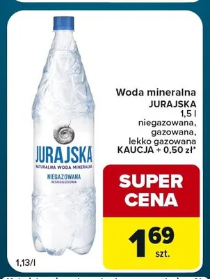 Woda mineralna gazowana Jurajska promocja w Globi