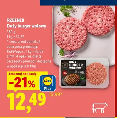 Burger wołowy Rzeźnik promocja w Lidl
