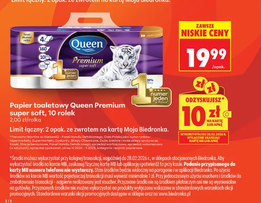 Papier toaletowy Premium super soft 10 szt. promocja w Biedronka
