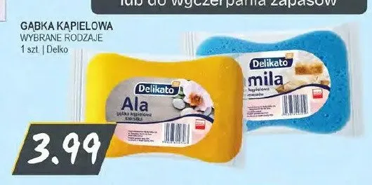 Gąbka kąpielowa Delikato Ala promocja w Słoneczko
