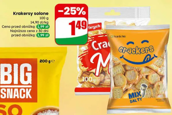 Chipsy Big Snack różne rodzaje promocja w Dino