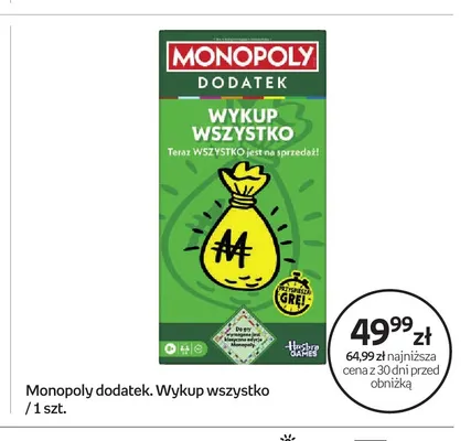 Gra planszowa Monopoly dodatek Wykup wszystko promocja w Empik