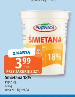 Śmietana 18% Piątnica promocja w Leclerc