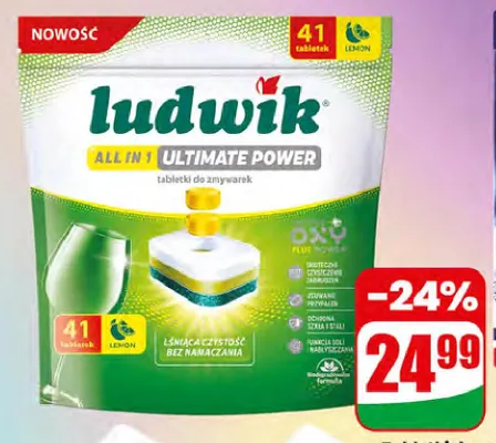 Tabletki do zmywarki Ludwik All In One Ultimate Power promocja w Dino