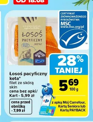 Łosoś pacyficzny keta Connoisseur promocja w Carrefour
