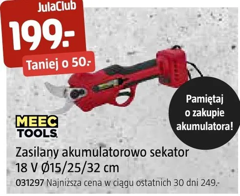 Zasilany akumulatorowo sekator 18 V Ø15/22 mm promocja w Jula