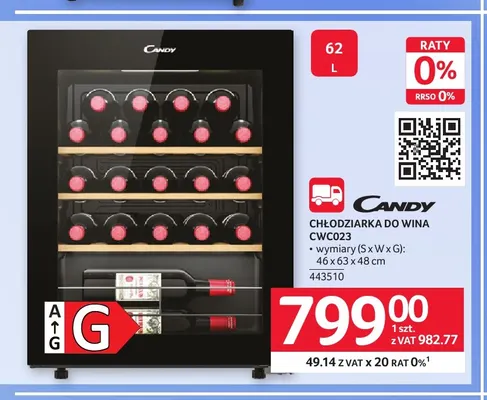 Chłodziarka do wina CWC023 Candy promocja w Selgros