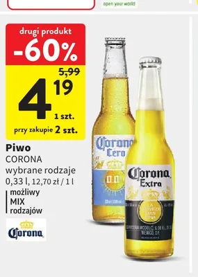 Piwo Corona Extra promocja w Intermarche
