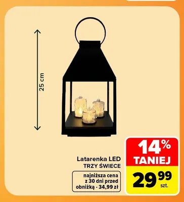 Latarenka LED trzy świece promocja w Carrefour