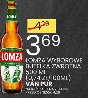 Piwo Łomża Wyborowe Butelka Zwrotna promocja w Wafelek