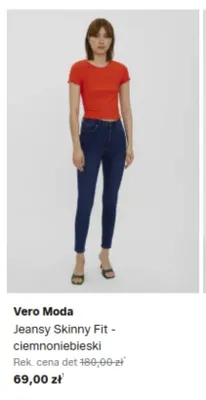 Jeansy Skinny Fit Vero Moda ciemnoniebieski promocja w Lounge by Zalando