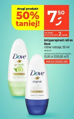 Antyperspirant roll on różne rodzaje, 50 ml promocja w Dealz