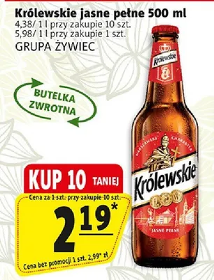 Piwo Królewskie jasne pełne promocja w Prim Market