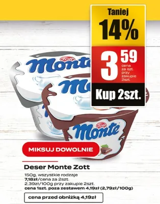 Deser Monte Zott promocja w Supeco