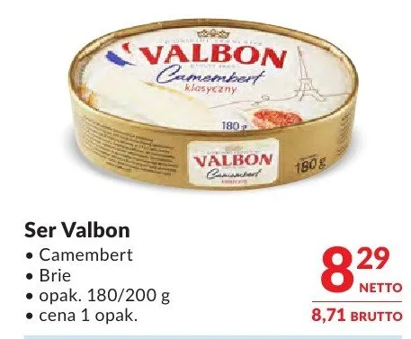 Ser Valbon Camembert Brie promocja w Makro