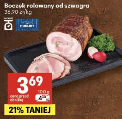 Boczek rolowany od szwagra promocja w Delikatesy Centrum