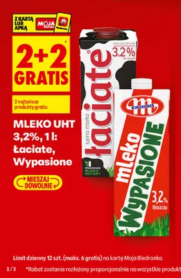 Mleko UHT Wypasione Mlekovita 3,2% promocja w Biedronka