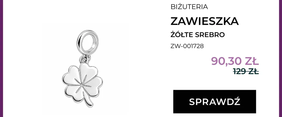 Zawieszka żółte srebro ZW-001728 promocja w Briju