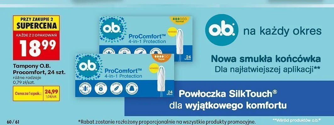 Tampony O.B. ProComfort Normal promocja w Biedronka
