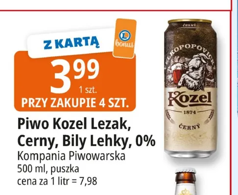 Piwo bezalkoholowe Kozel promocja w Leclerc