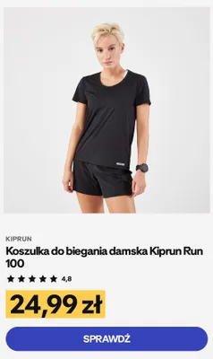 Koszulka do biegania damska Kiprun Run 100 promocja w Decathlon