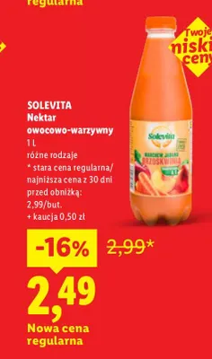 Nektar owocowo-warzywny Solevita promocja w Lidl