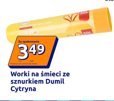 Worki na śmieci ze sznurkiem Dumil Cytryna 30 l promocja w Action