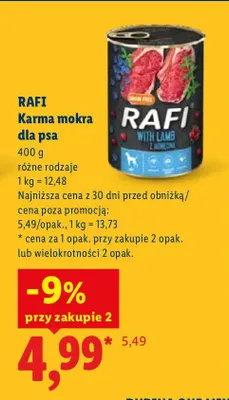 Karma mokra dla psa Rafi promocja w Lidl