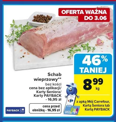 Schab wieprzowy bez kości promocja w Carrefour Market