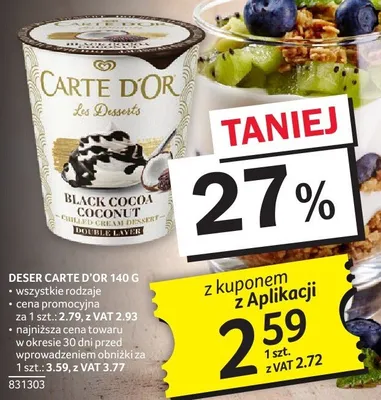 Deser Carte D'Or 140 g wszystkie rodzaje promocja w Selgros