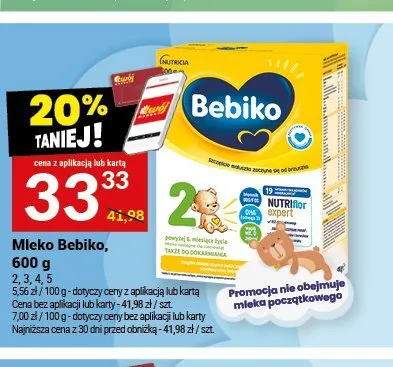 Mleko modyfikowane Bebiko 4 promocja w Twój Market