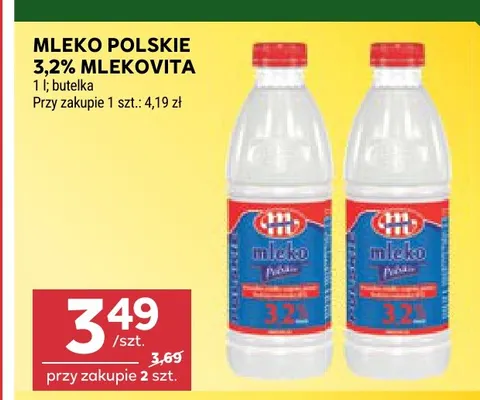 Mleko polskie Mlekovita 3,2% promocja w Stokrotka