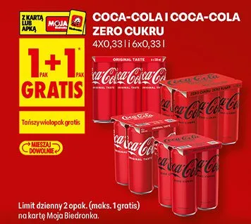 Napój gazowany Coca-Cola Zero Cukru promocja w Biedronka