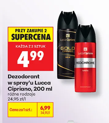 Dezodorant w spray'u Lucca Cipriano promocja w Biedronka