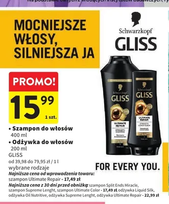 Szampon do włosów Schwarzkopf Gliss Split Ends Miracle promocja w Intermarche
