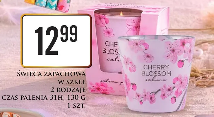 Świeca zapachowa w szkle 2 rodzaje promocja w Dino