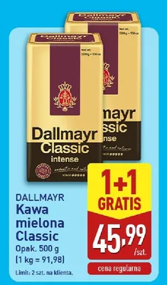 Kawa mielona Classic 500 g 1+1 GRATIS promocja w Aldi