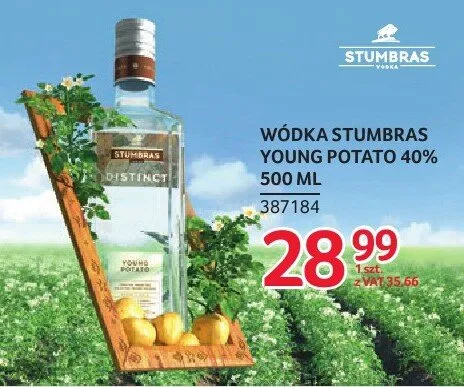 Wódka STUMBRAS YOUNG POTATO 40% 500 ML promocja w Selgros