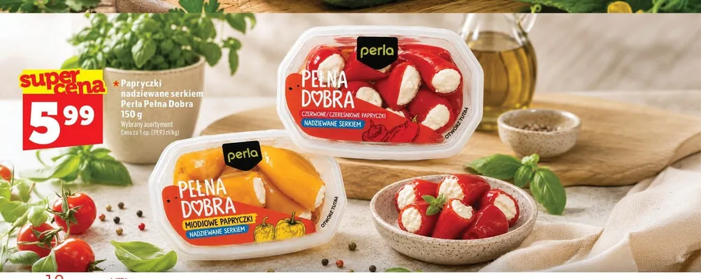 Papryczki czerwone czereśniowe nadziewane serkiem Perla Pełna Dobra promocja w TOPAZ